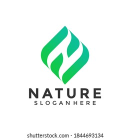 Letter N Nature Life logo design element vector Illustration