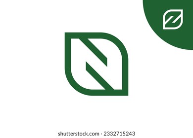 Letter N nature logo design vector