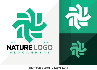 Letter N Nature Logo Icon Vector Design. Creative simple logos designs illustration