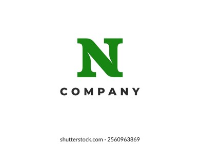 letter n nature yoga initial logo