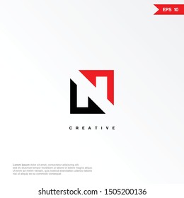 Letter N negative space arrow logo and icon, vector template.