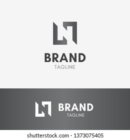 Letter N Negative Space Logo template element symbol in black color