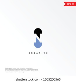 letter N negative space logo icon. simple vector. eps10