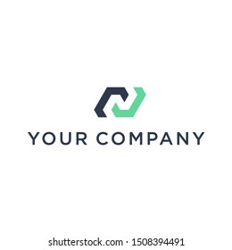 Letter N negative space logo for multiple business