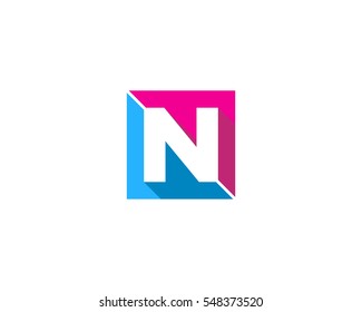 Letter N Negative Space Logo Design Element