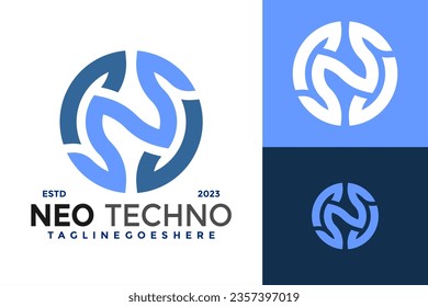 Letter N Neo Technology logo design vector symbol icon illustration