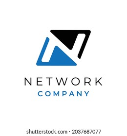 letter N for network logo design
