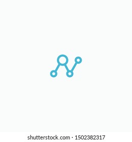 Letter N Neuron Logo Icon Design Template flat vector