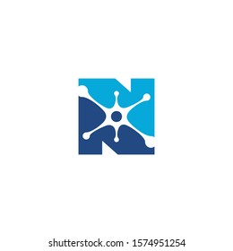 Letter N and Neuron logo / icon design