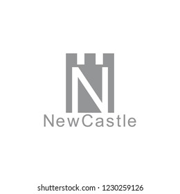 letter n new castle fortress logo vector