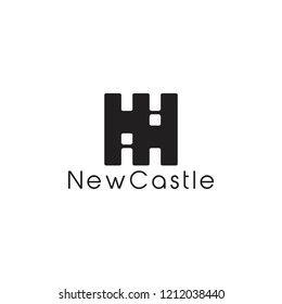 letter n new castle shape logo vector