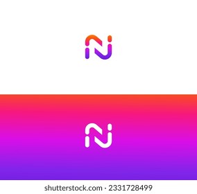 Letter N, NI, IN logo icon design template elements.