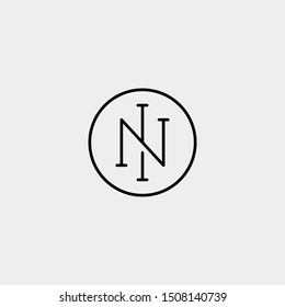 Letter N NI IN Monogram Logo Design Minimal Icon