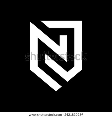 Letter N or NJ shield logo design