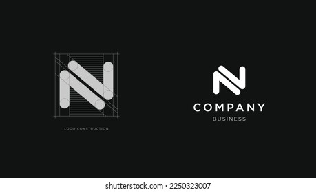 Letter N NN logo design. Elegant clean vector initial logo illustration