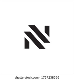 Letra N, vector de diseño de logotipo de NN monograma.