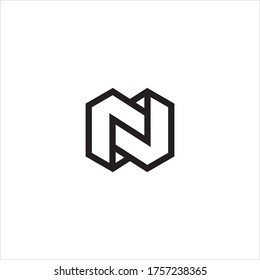 Letter N or NN monogram logo design vector.