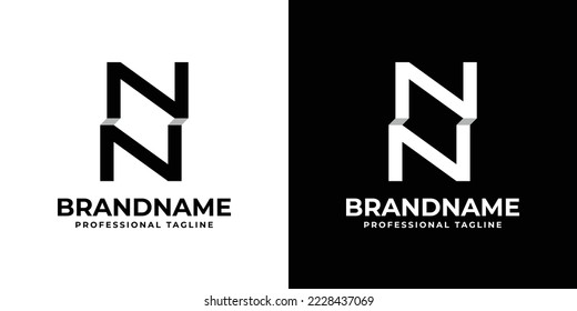 Letter N or NN Monogram Logo, suitable for any business with N or NN initials.