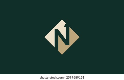 Letter N up north monogram logo design