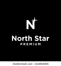 Letter N for north and star logo icon vector template on white background