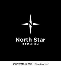 Letter N for north and star logo icon vector template on white background