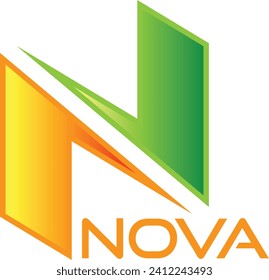 Letter n Nova Digital Technology corporate business logo design