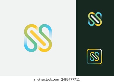 letter n ns s logo design vector template