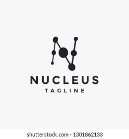 Letter N for nucleus loo icon vector temlplate on white background