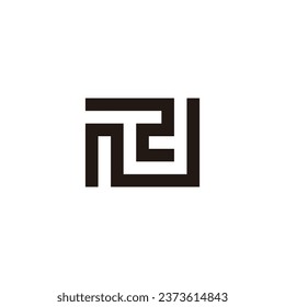 Letter N number 2 square geometric symbol simple logo vector