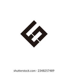 Letter n number 6 square geometric symbol simple logo vector