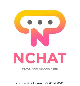 Letter N or number chat vector logo template. This design use communication symbol. Suitable for business