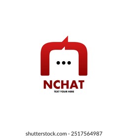 Letter n or number chat vector logo template. This design use communication symbol. Suitable for business.