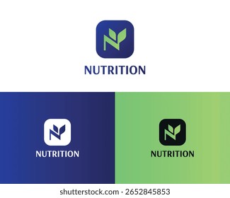 Letter N Nutrition Vector de logotipos