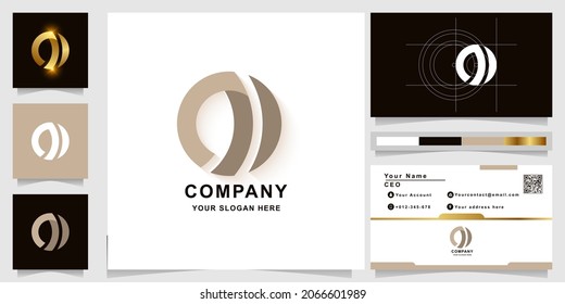 Plantilla de logotipo de carta N o monograma con diseño de tarjeta de visita