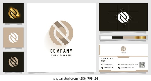 Letter N or O monogram logo with business card design