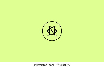 LETTER N AND O SIGNATURE LOGO WITH CIRCLE FRAME FOR LOGO DESIGN OR ILLUSTRATION USE