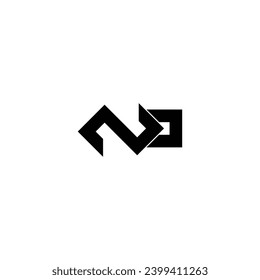 Letter N o square knife geometric symbol simple logo vector