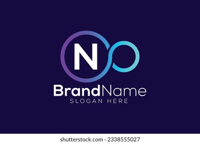 Letter N or N O Trendy and Professional Colorful infinity technology logo design vector template