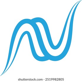 letter N Ocean wave logo