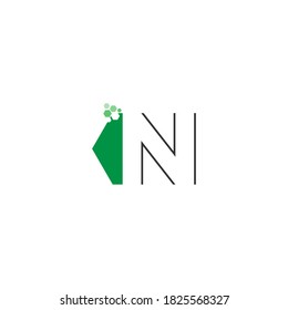 Letter N on hexagon icon design concept