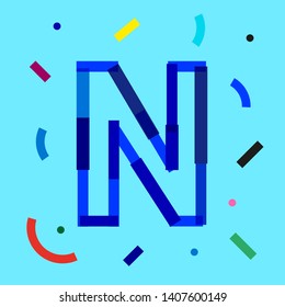 Letter N on modern colorful background	
