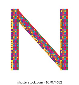 Letter N on white background