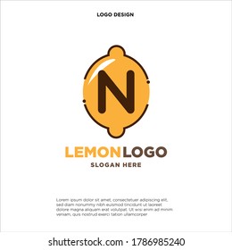 Letter N Orange Juice Logo Template Design Vector Illustration on White Background - Fresh Drink and Beverage Logo for Company - Cafe and Restaurant