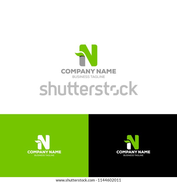 Letter N Organic Logo Template Stock Vector Royalty Free