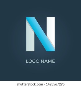 Letter "N" origami logo isolated. Alphabet vector