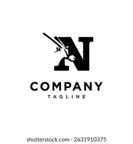 Letter N Oryx Logo Icon Vector