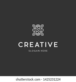 Letter N Outline Luxury Creative Business Logo