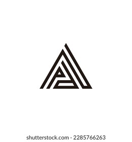 Letter N, P and d triangle geometric symbol simple logo vector