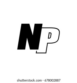 Letter N P Logo Overlapping Black Stock Vector (Royalty Free) 678002887 ...