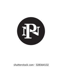letter N and P monogram circle logo